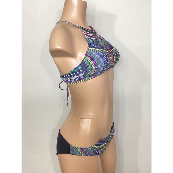 New. Pilyq multicolored bikini set. M-top/S-bottom - Picture 3 of 13